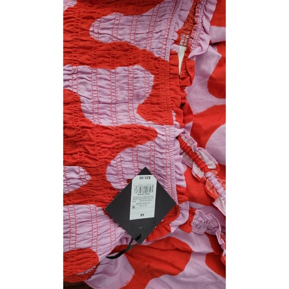 Ava & Viv Printed Smocked Ruffle Peplum Tank Sz 4XL - Picture 7 of 8